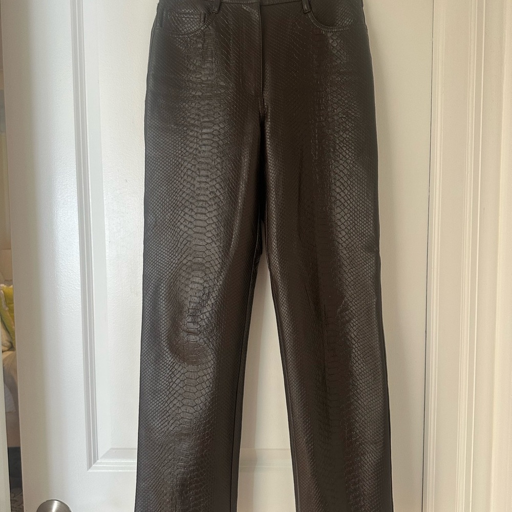 Wilfred Dark Brown Croc-Embossed Pants
